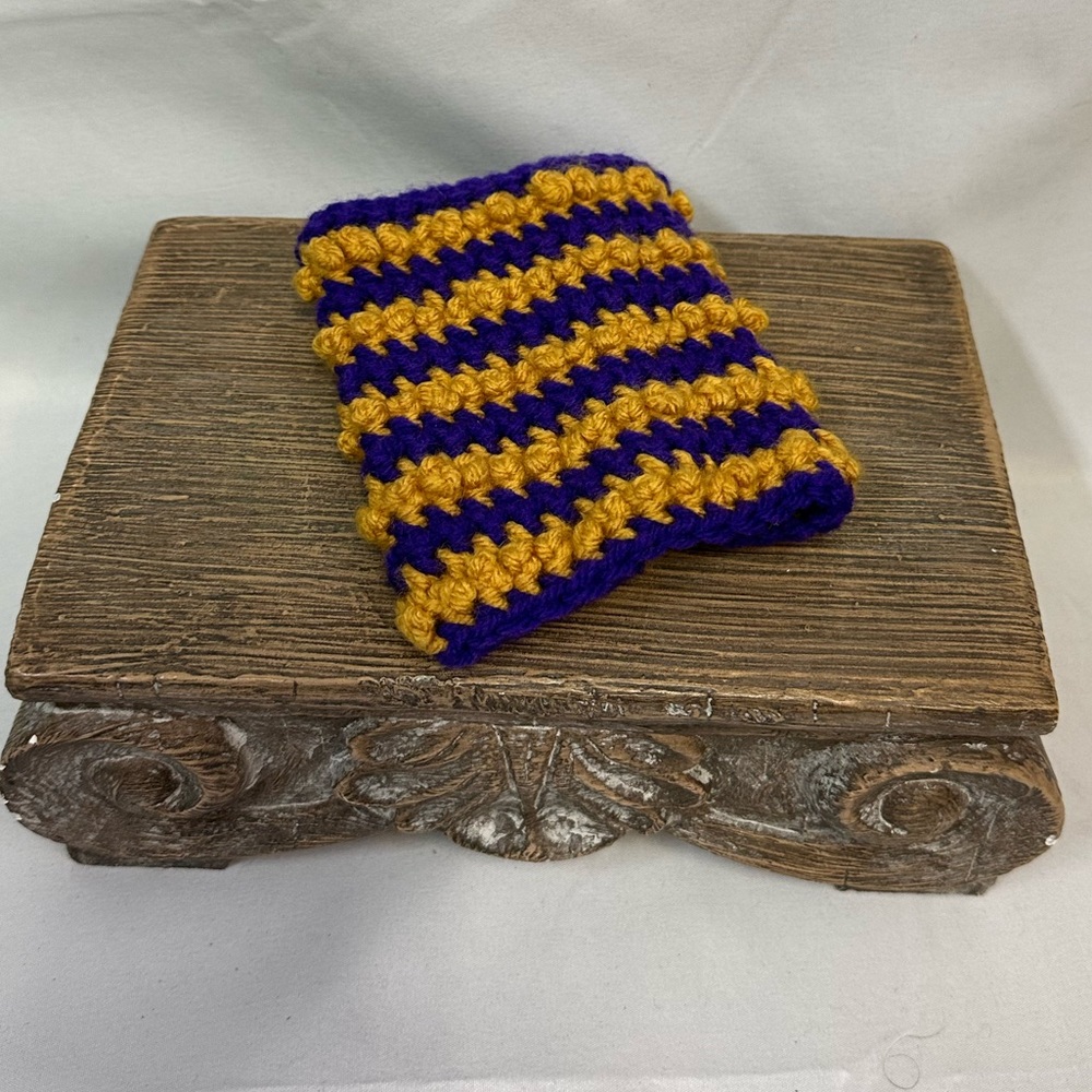 Crochet Coozie Purple And Gold | | Handmade NEW Handcrafted Koozie - Picture 7 of 10